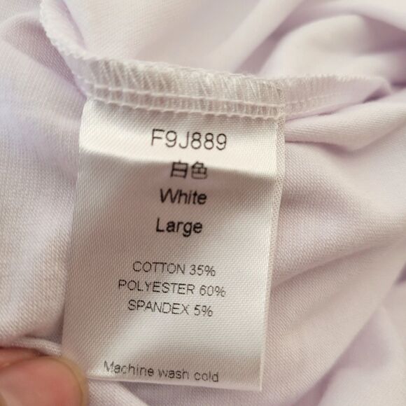 Women's  Knot Dress White Knot Mini Jersey Knit, Size Large - Picture 8 of 8